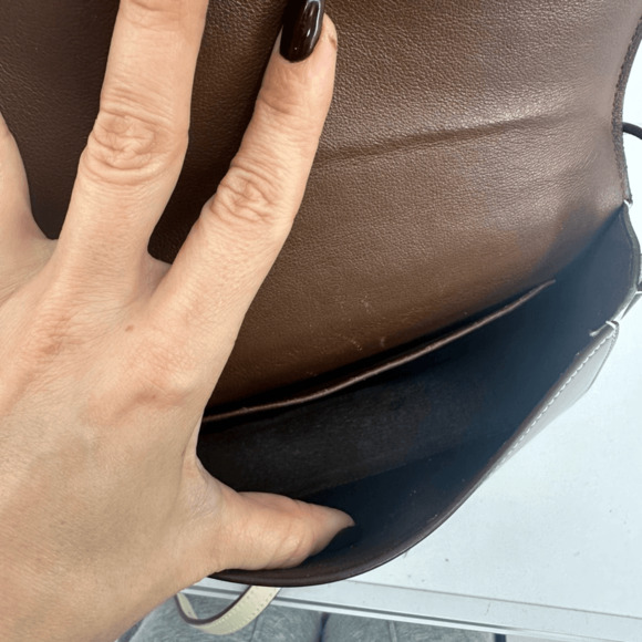 Celine 2016 Phoebe Philo Trotteur Crossbody Flap Bag Two Tone Beige Brown - Picture 14 of 16